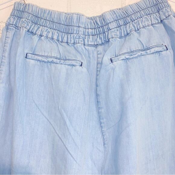 Sweaty Betty $128 Dusk Chambray Blue Wide Leg Culottes Cropped Pants XS EUC - Picture 9 of 13